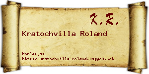 Kratochvilla Roland névjegykártya